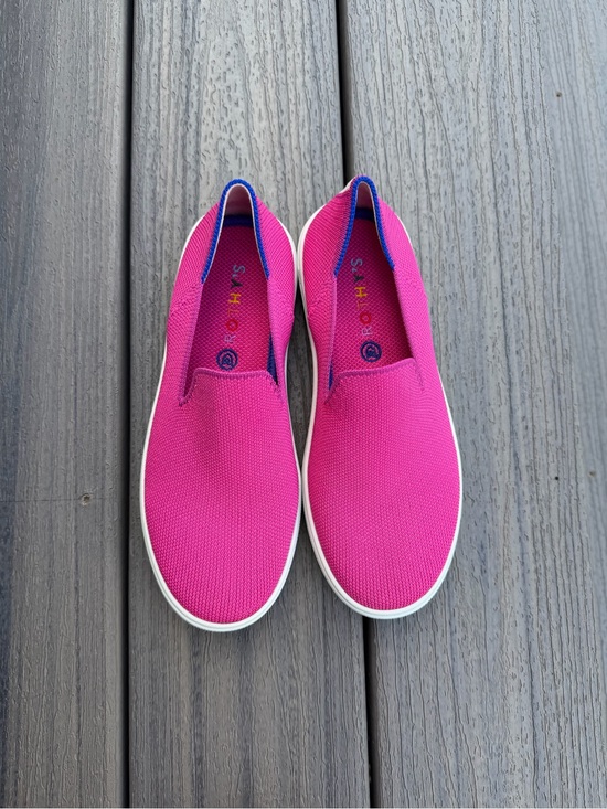Rothy's Other - Rothy's Kids Slip-On Sneakers in Bright Pink with Blue Trim